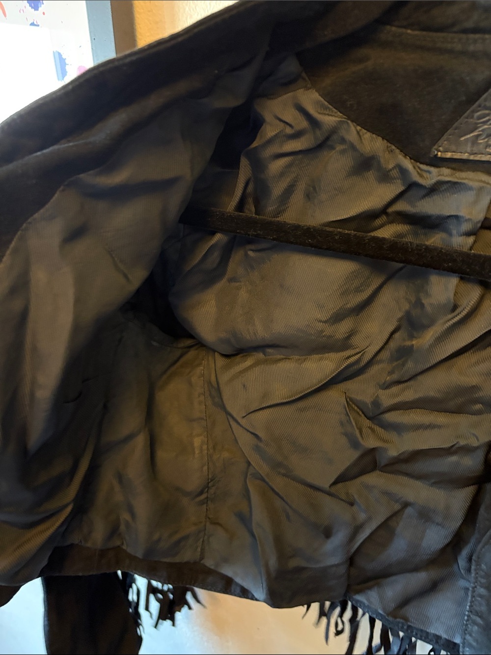 Black Suede Cropped Fringe Jacket - Picture 8 of 11